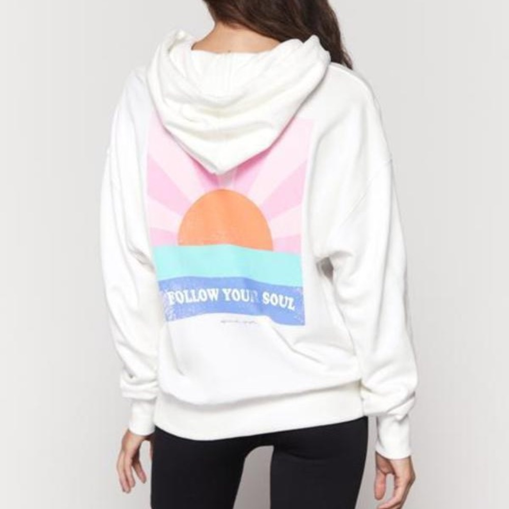 Spiritual Gangster follow your soul oversized Phoebe Hoodie-stone Small